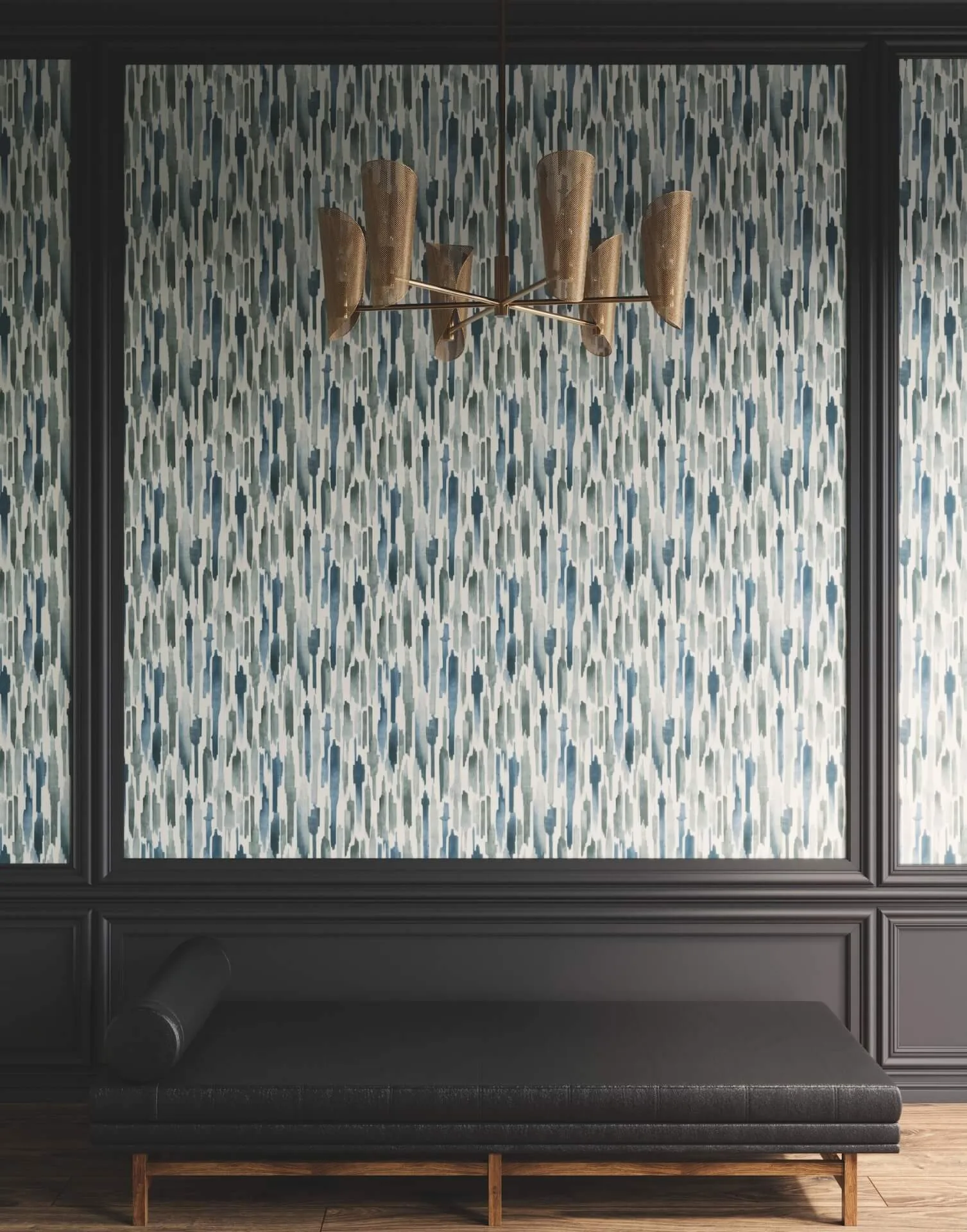 Lemieux et Cie Pluie wallpaper, color Ocean, SKU LM5401