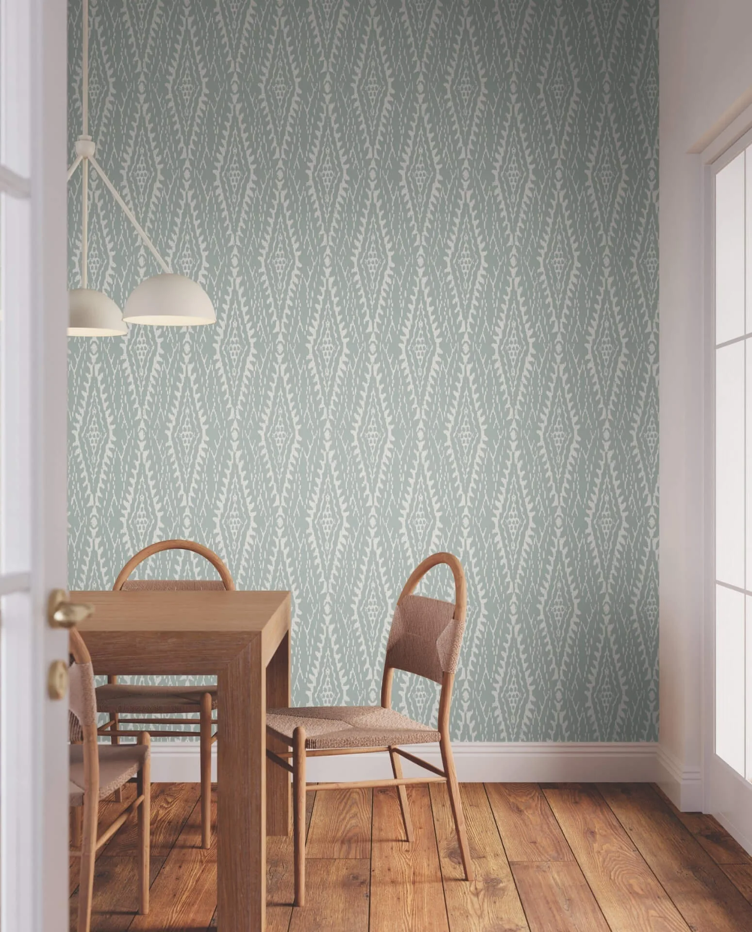 Lemieux et Cie Rousseau Paperweave wallpaper, color Sage, SKU LM5341