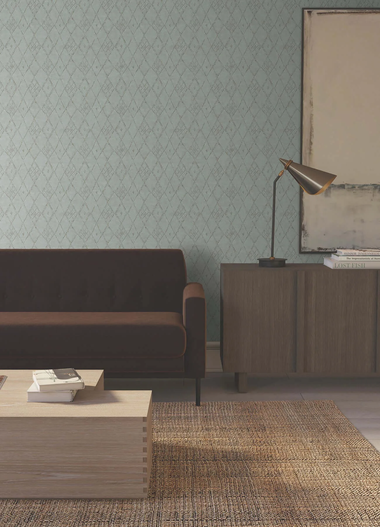 Lemieux et Cie Souk Diamonds wallpaper, color Sage, SKU LM5313