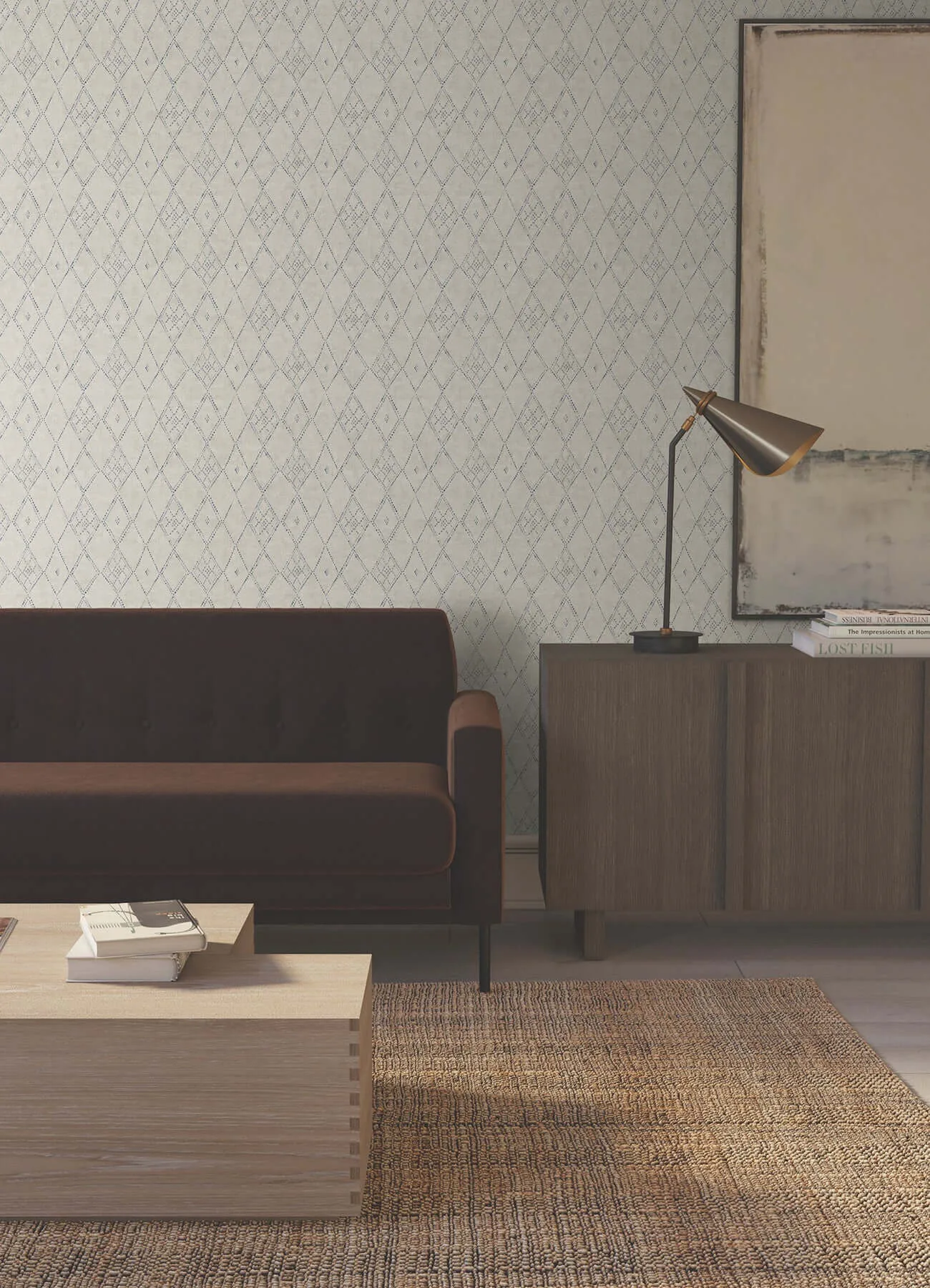 Lemieux et Cie Souk Diamonds wallpaper, color Taupe, SKU LM5314