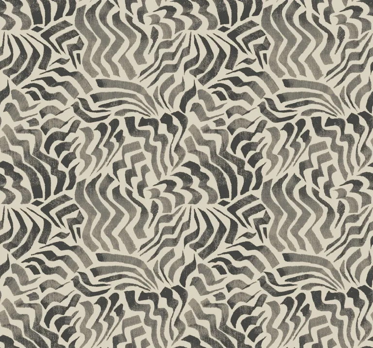 Lemieux et Cie Zora Wave wallpaper, color Charcoal, SKU LM5324