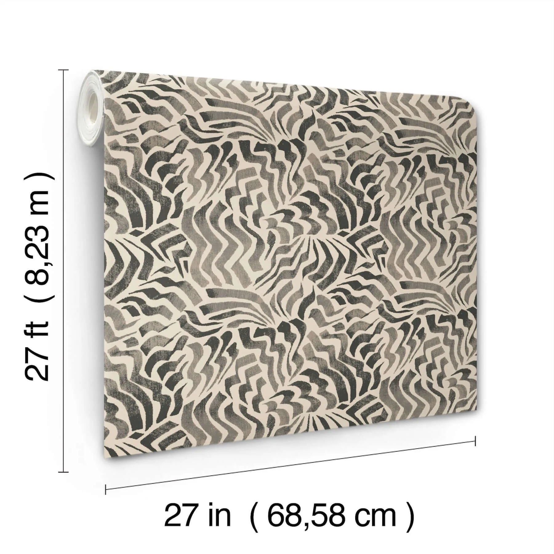 Lemieux et Cie Zora Wave - Charcoal Wallpaper | Buy Online Lemieux et Cie Zora Wave wallpaper, color Charcoal, SKU LM5324