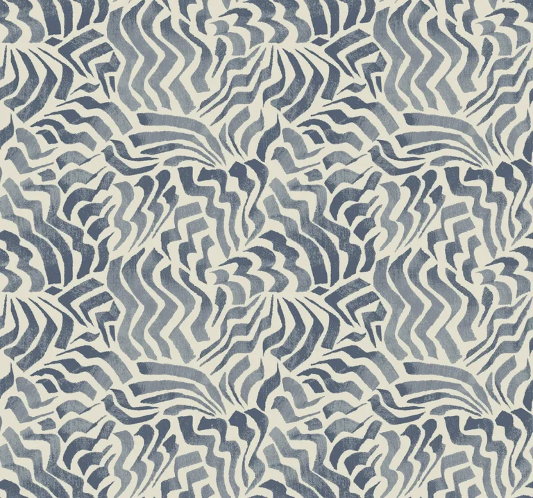Lemieux et Cie Zora Wave wallpaper, color Denim, SKU LM5323