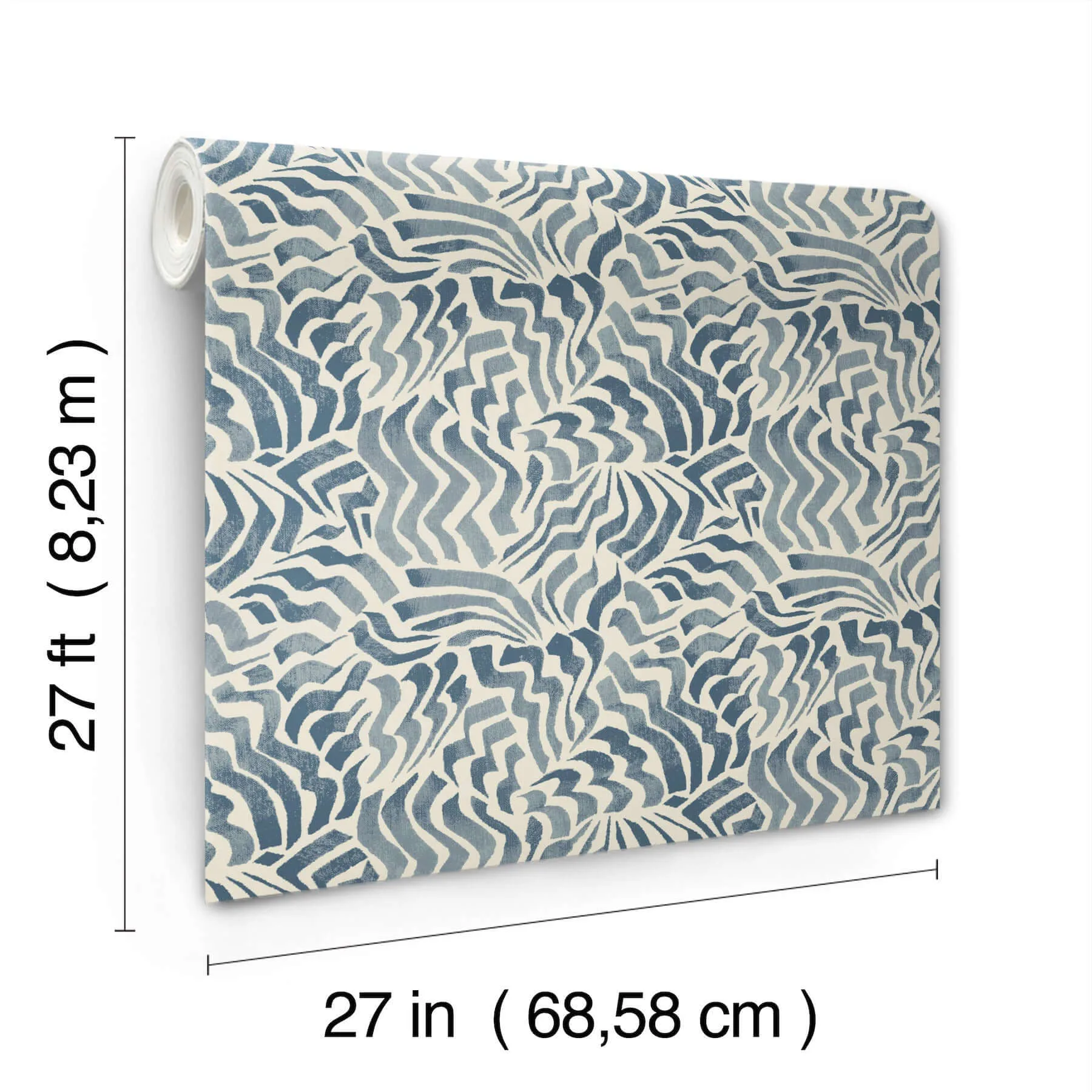 Lemieux et Cie Zora Wave - Denim Wallpaper | Buy Online Lemieux et Cie Zora Wave wallpaper, color Denim, SKU LM5323