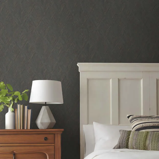 Magnolia Home Belmont wallpaper, color Black, SKU OM3632