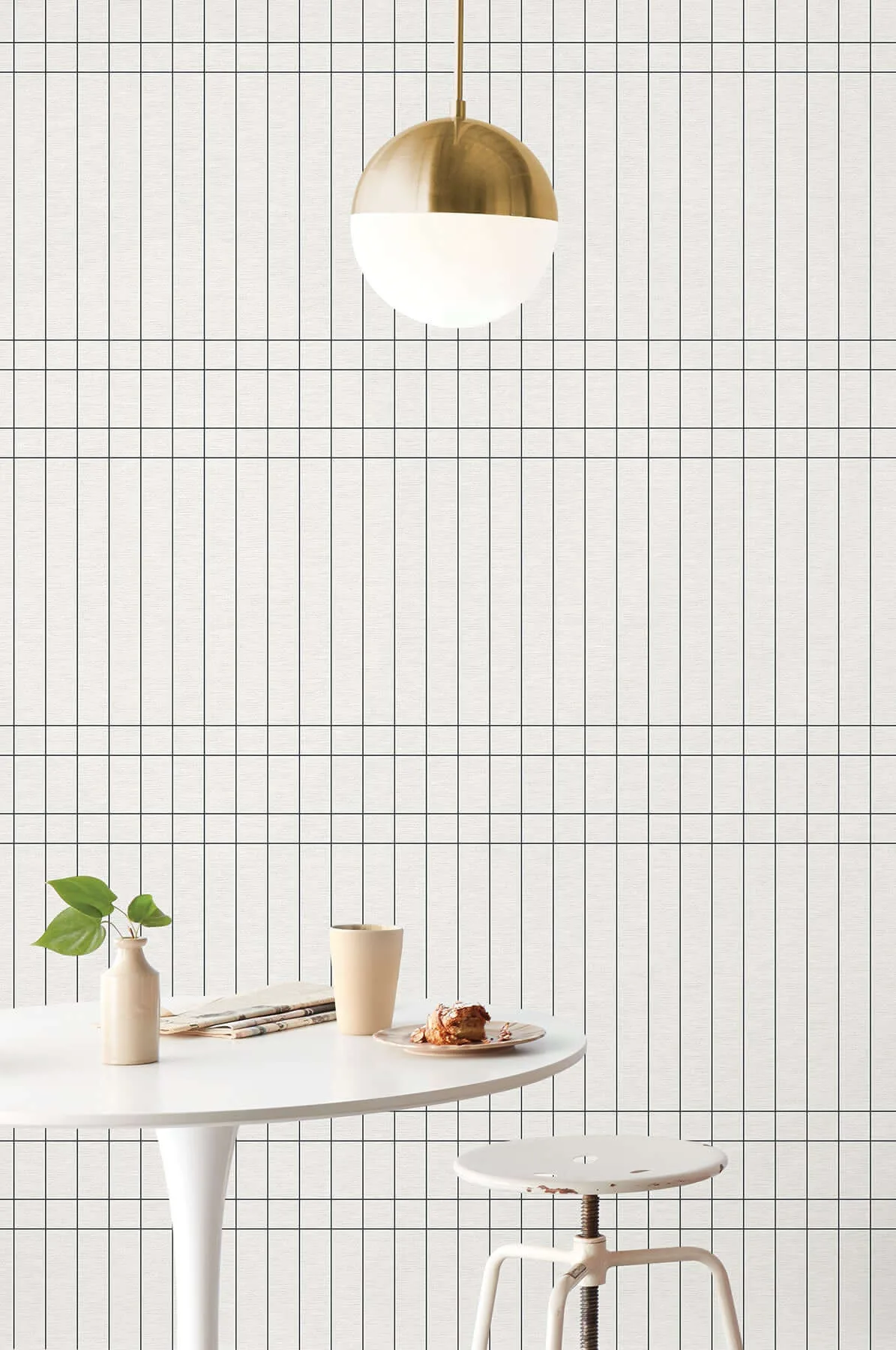 Magnolia Home Boulevard wallpaper, color Charcoal, SKU MJ4846