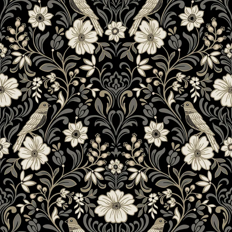 Magnolia Home Colette wallpaper, color Black, SKU MF4742