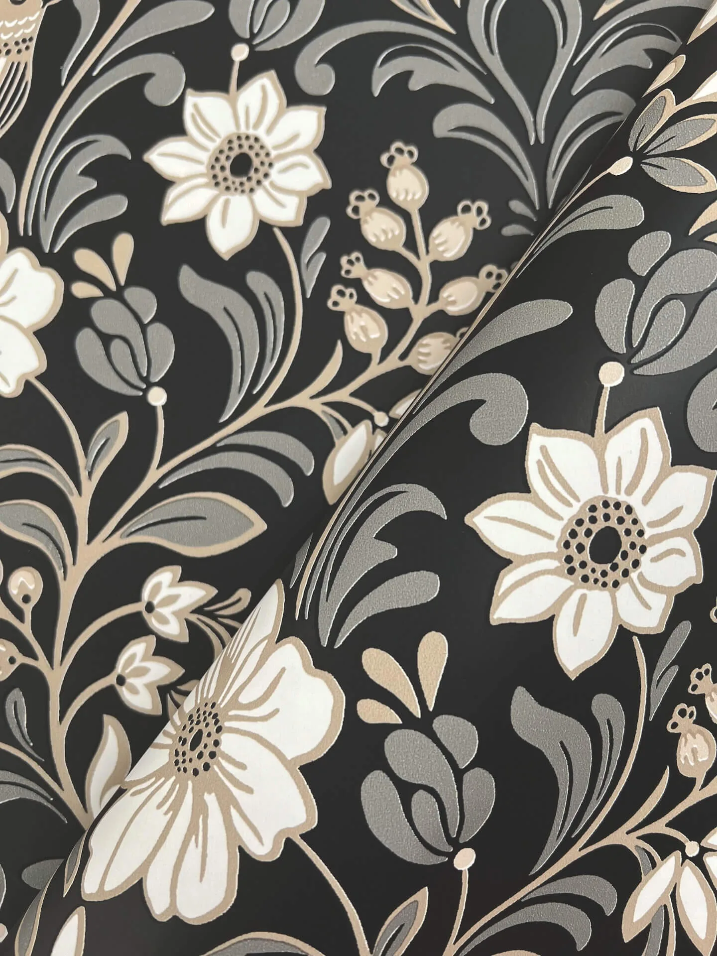 Magnolia Home Colette - Black Wallpaper | Buy Online Magnolia Home Colette wallpaper, color Black, SKU MF4742