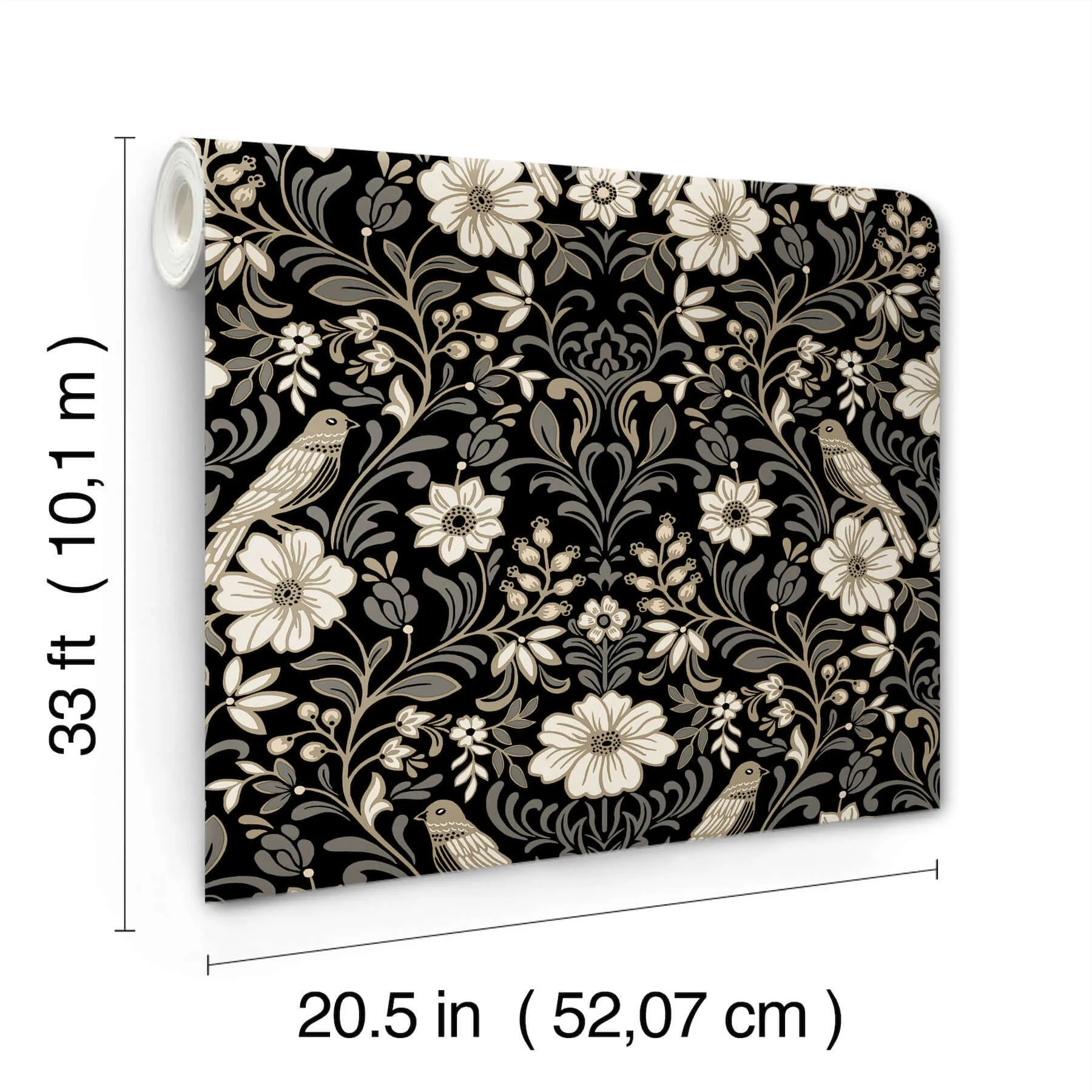 Magnolia Home Colette - Black Wallpaper | Buy Online Magnolia Home Colette wallpaper, color Black, SKU MF4742