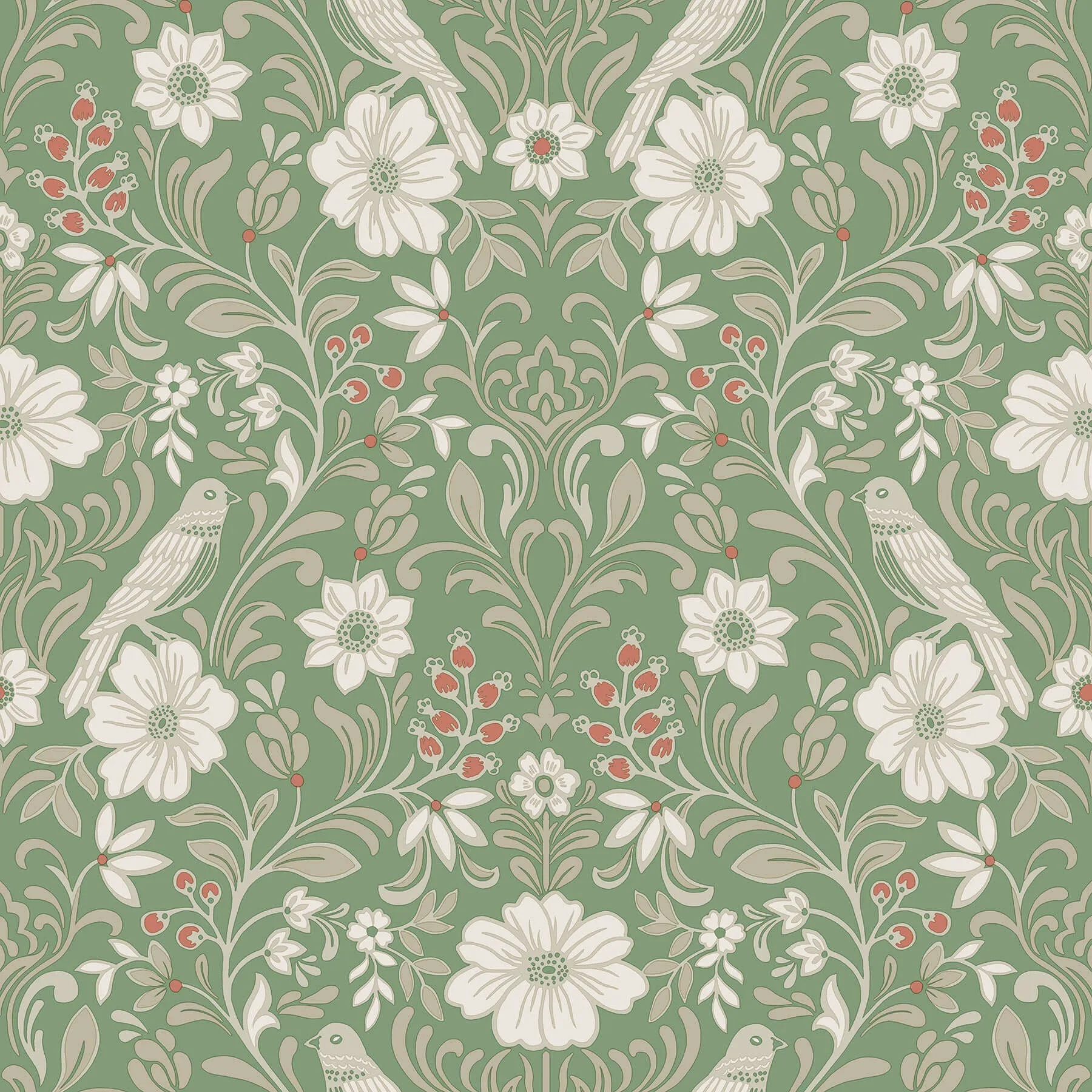 Magnolia Home Colette wallpaper, color Bright Green, SKU MF4747