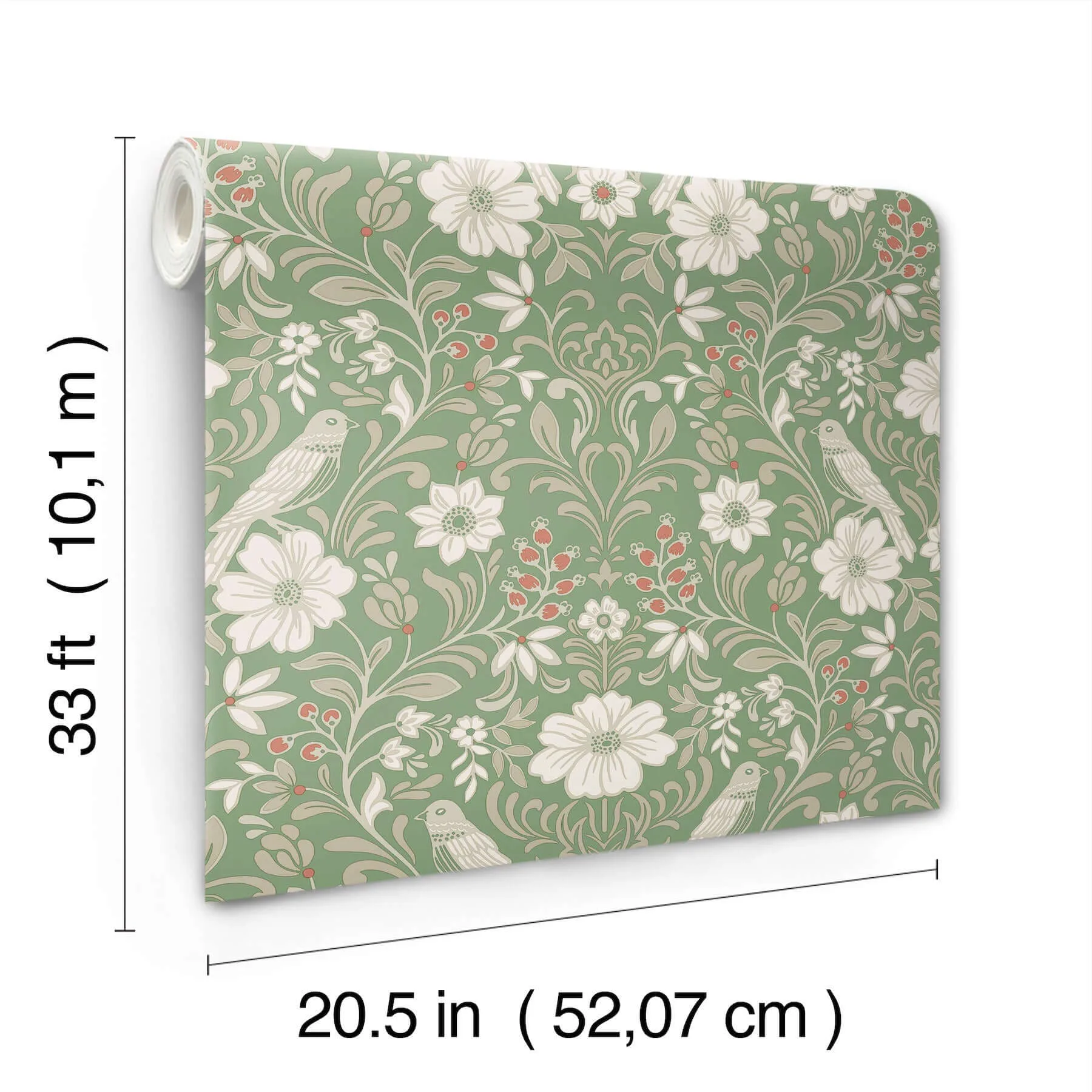 Magnolia Home Colette wallpaper, color Bright Green, SKU MF4747