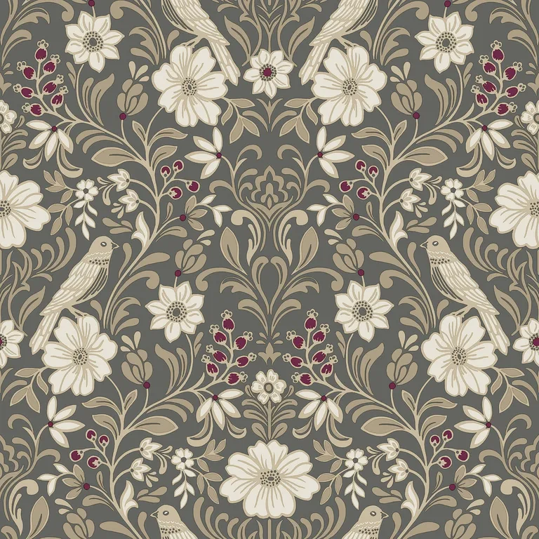 Magnolia Home Colette wallpaper, color Charcoal, SKU MF4743