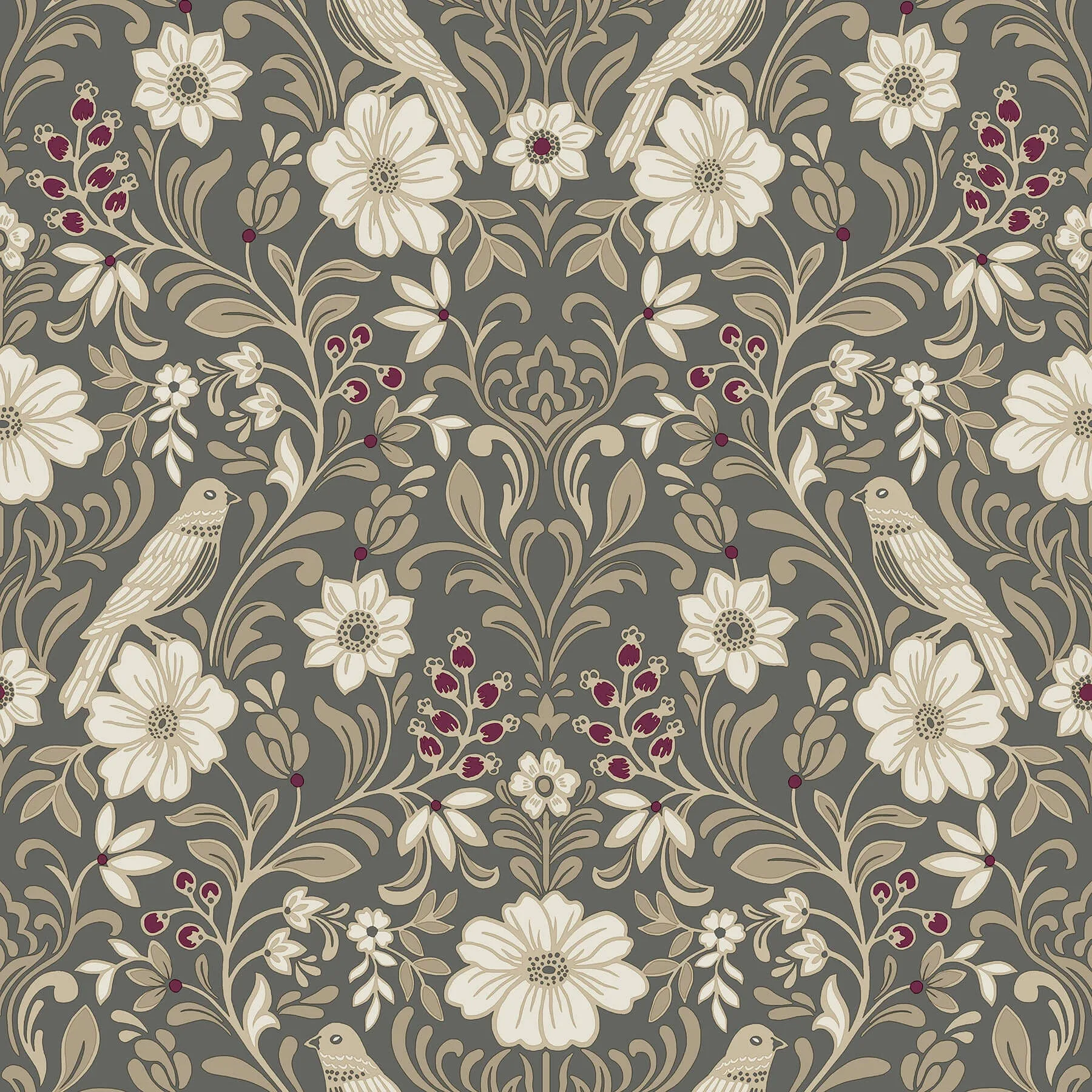 Magnolia Home Colette wallpaper, color Charcoal, SKU MF4743