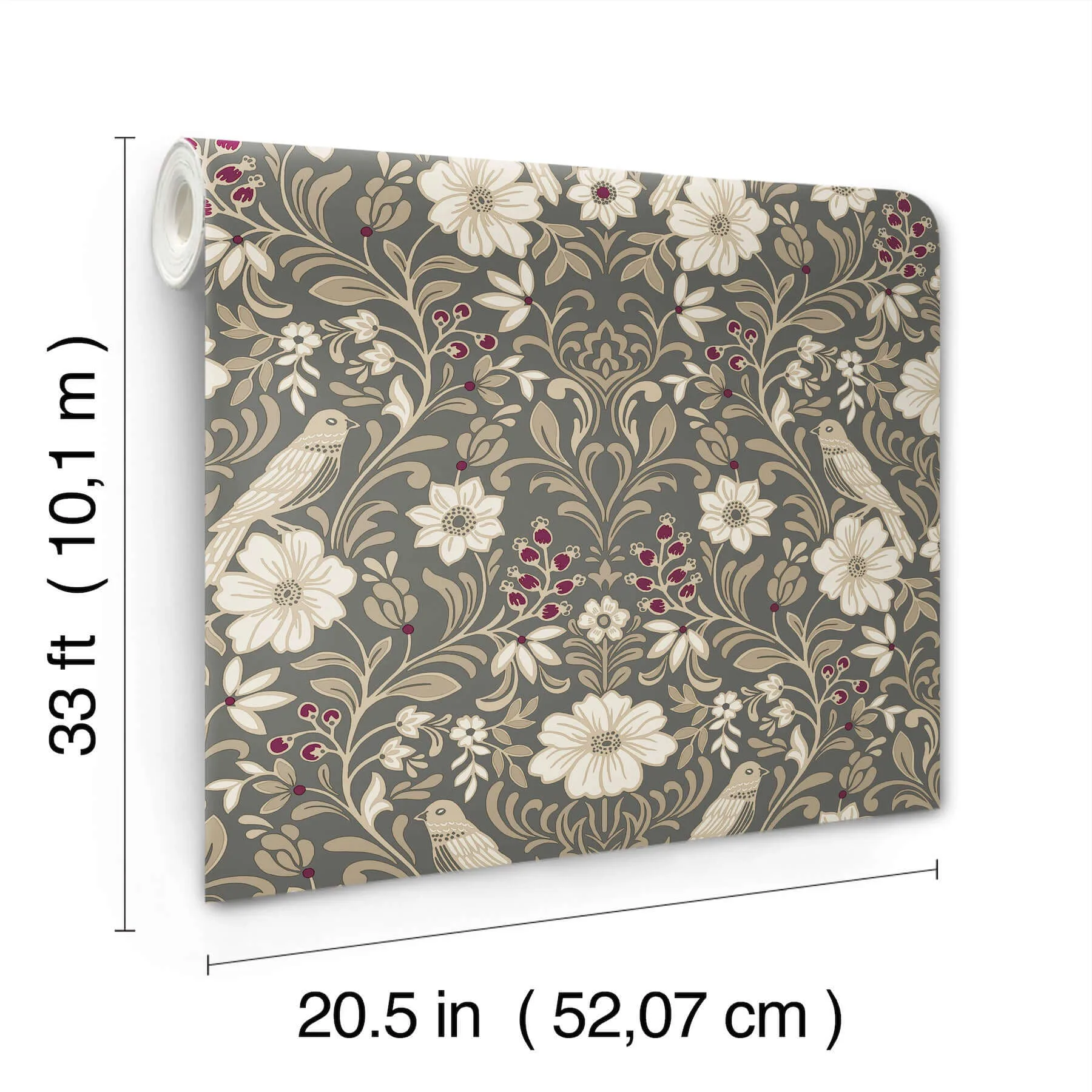 Magnolia Home Colette - Charcoal Wallpaper | Buy Online Magnolia Home Colette wallpaper, color Charcoal, SKU MF4743