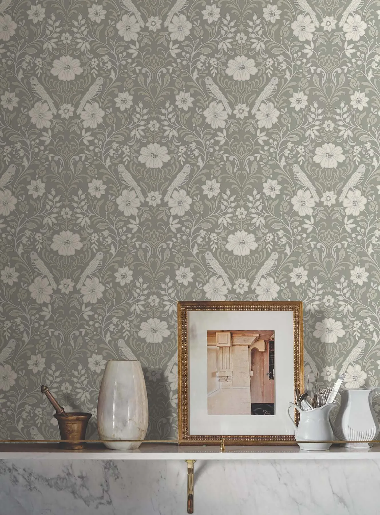 Magnolia Home Colette wallpaper, color Grey, SKU MF4746
