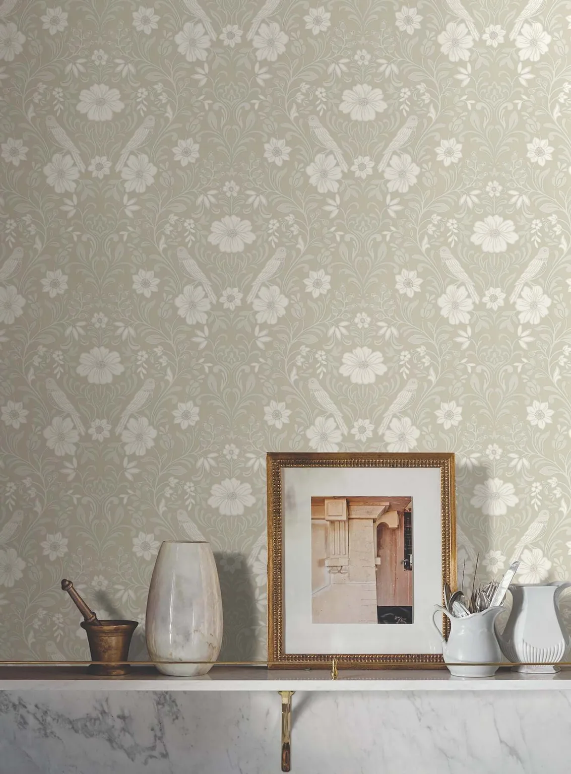 Magnolia Home Colette wallpaper, color Linen, SKU MF4744