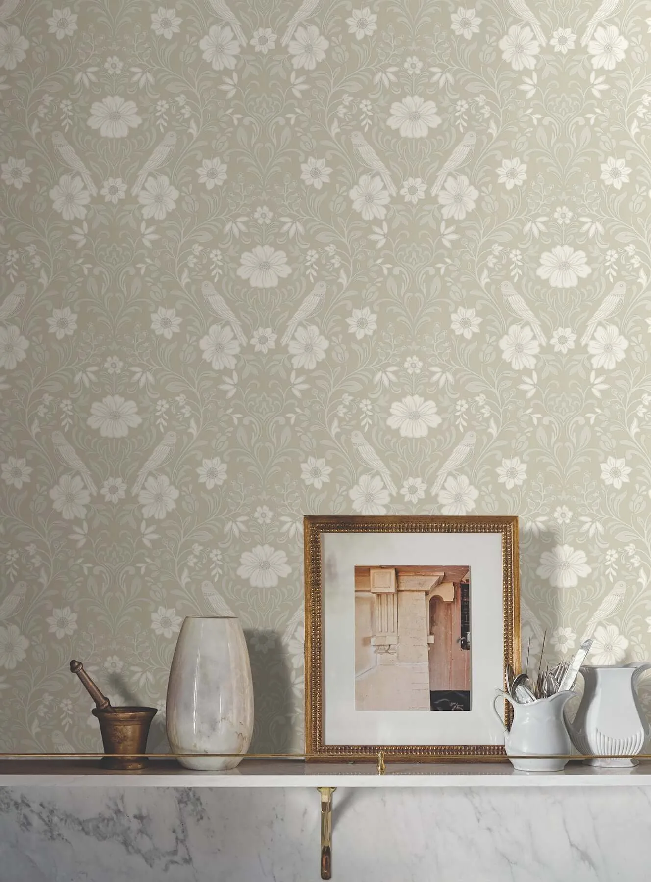 Magnolia Home Colette wallpaper, color Linen, SKU MF4744