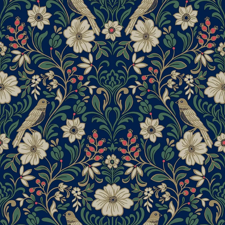 Magnolia Home Colette wallpaper, color Navy, SKU MF4745