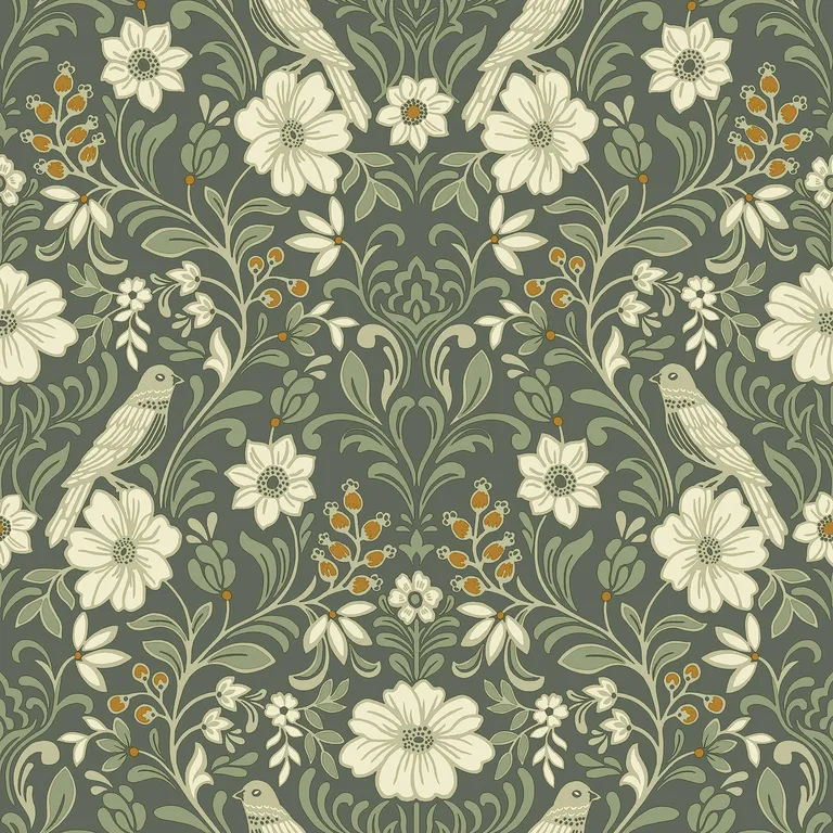 Magnolia Home Colette wallpaper, color Olive, SKU MF4741