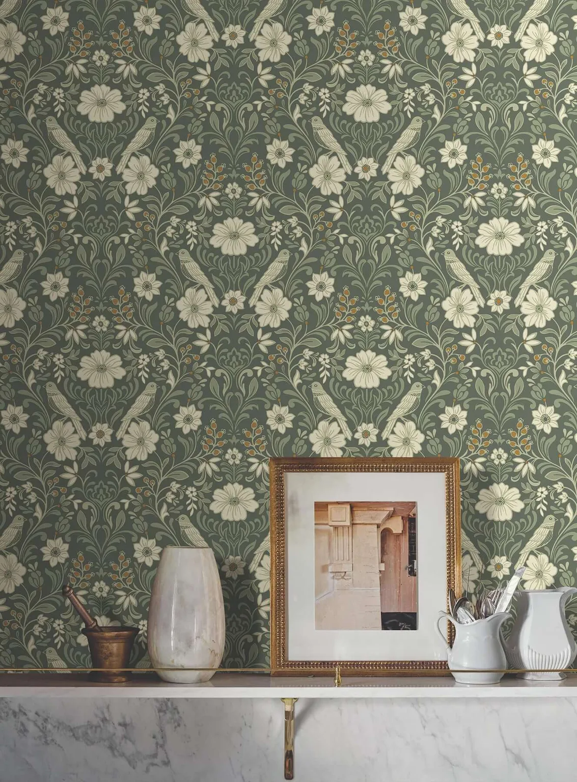 Magnolia Home Colette wallpaper, color Olive, SKU MF4741