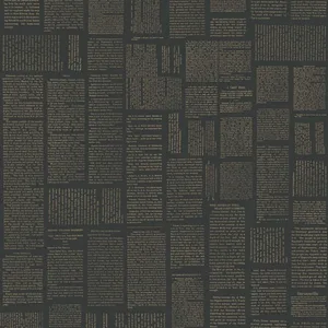 Magnolia Home Crafted Editorial wallpaper, color Black & Gold Metallic, SKU PSW1496RL
