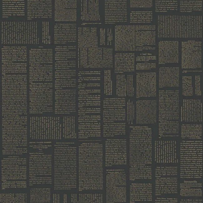 Magnolia Home Crafted Editorial wallpaper, color Black & Gold Metallic, SKU PSW1496RL