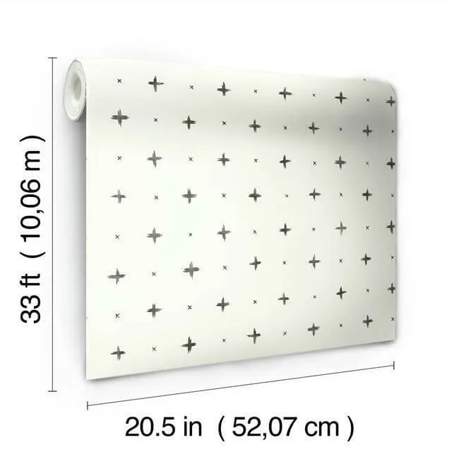 Magnolia Home Cross Stitch - Black Wallpaper | Buy Online Magnolia Home Cross Stitch wallpaper, color Black, SKU MK1100