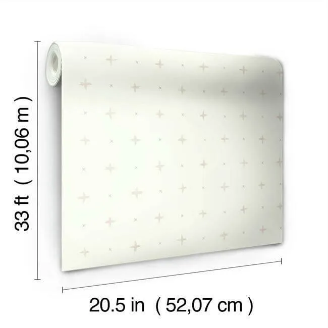 Magnolia Home Cross Stitch - Pink Wallpaper | Buy Online Magnolia Home Cross Stitch wallpaper, color Pink, SKU MK1101