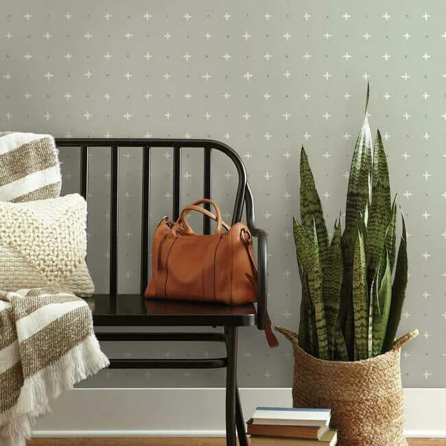 Magnolia Home Cross Stitch wallpaper, color Grey, SKU MK1103