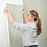 Magnolia Home Cross Stitch - Grey Wallpaper | Buy Online Magnolia Home Cross Stitch wallpaper, color Grey, SKU MK1103