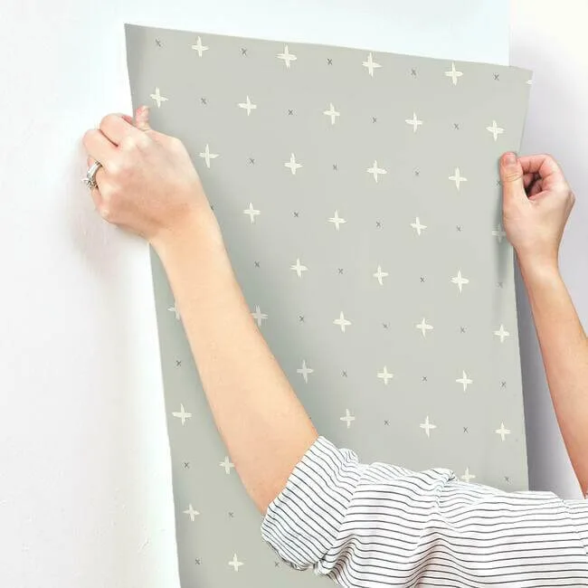 Magnolia Home Cross Stitch - Grey Wallpaper | Buy Online Magnolia Home Cross Stitch wallpaper, color Grey, SKU MK1103