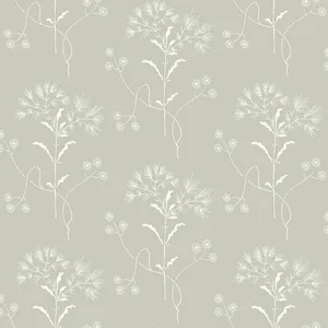 Magnolia Home Cupola Wildflower wallpaper, color Light Grey & White, SKU ME1516