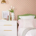 Magnolia Home Dots on Dots - White & Pink Wallpaper | Buy Online Magnolia Home Dots on Dots wallpaper, color White & Pink, SKU MH1574