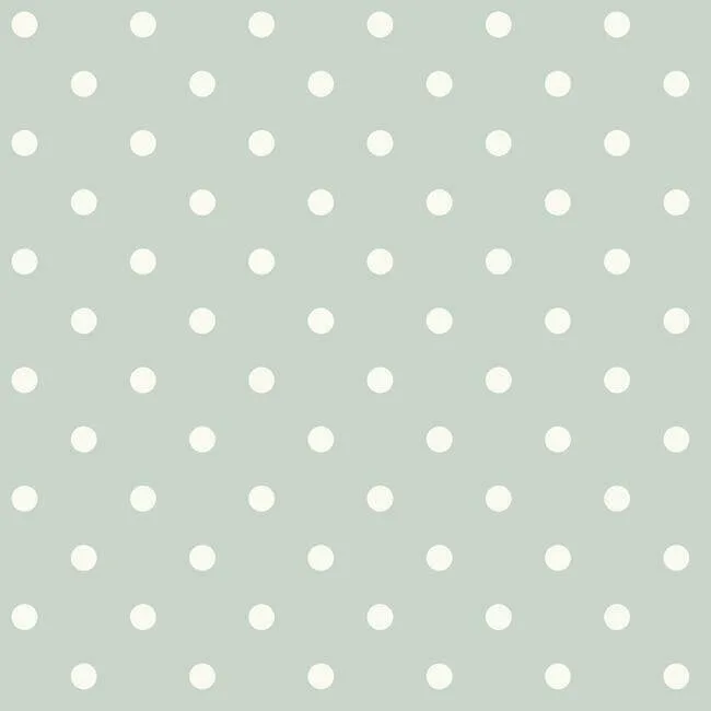 Magnolia Home Dots on Dots wallpaper, color Green & White, SKU MH1579