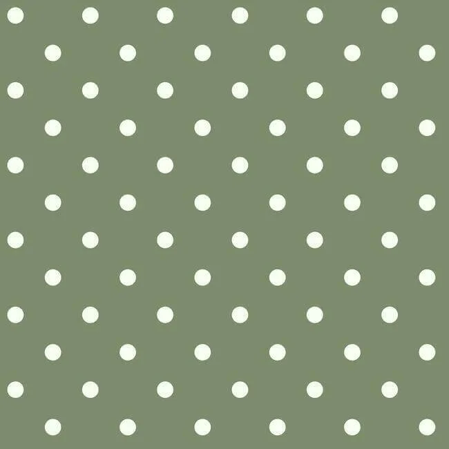 Magnolia Home Dots on Dots wallpaper, color White & Green, SKU MH1580