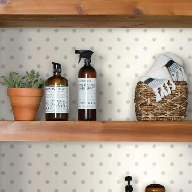 Magnolia Home Dots on Dots wallpaper, color Grey & White, SKU MH1582