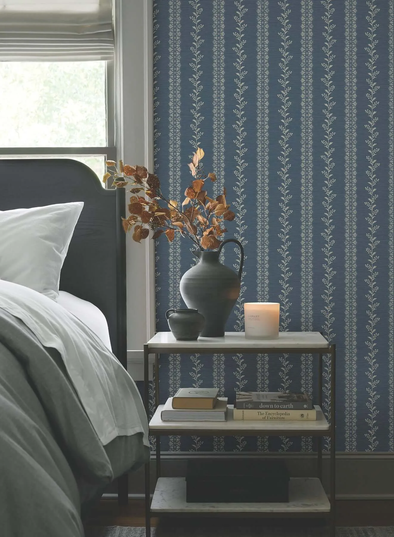 Magnolia Home Everleigh wallpaper, color Navy, SKU MF4766