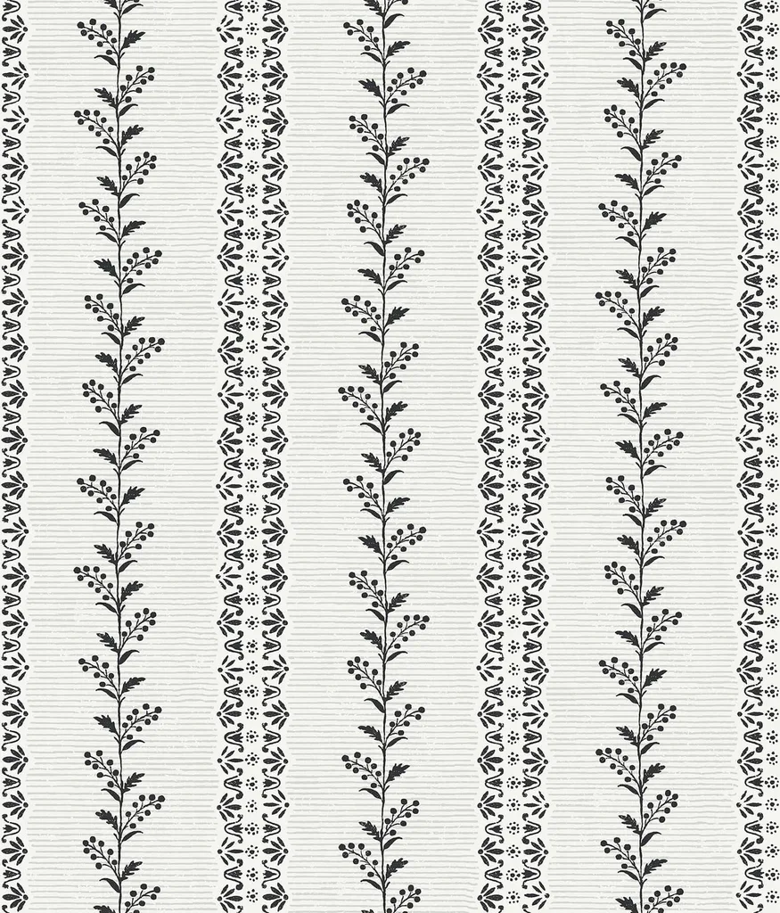 Magnolia Home Everleigh wallpaper, color White & Black, SKU MF4761
