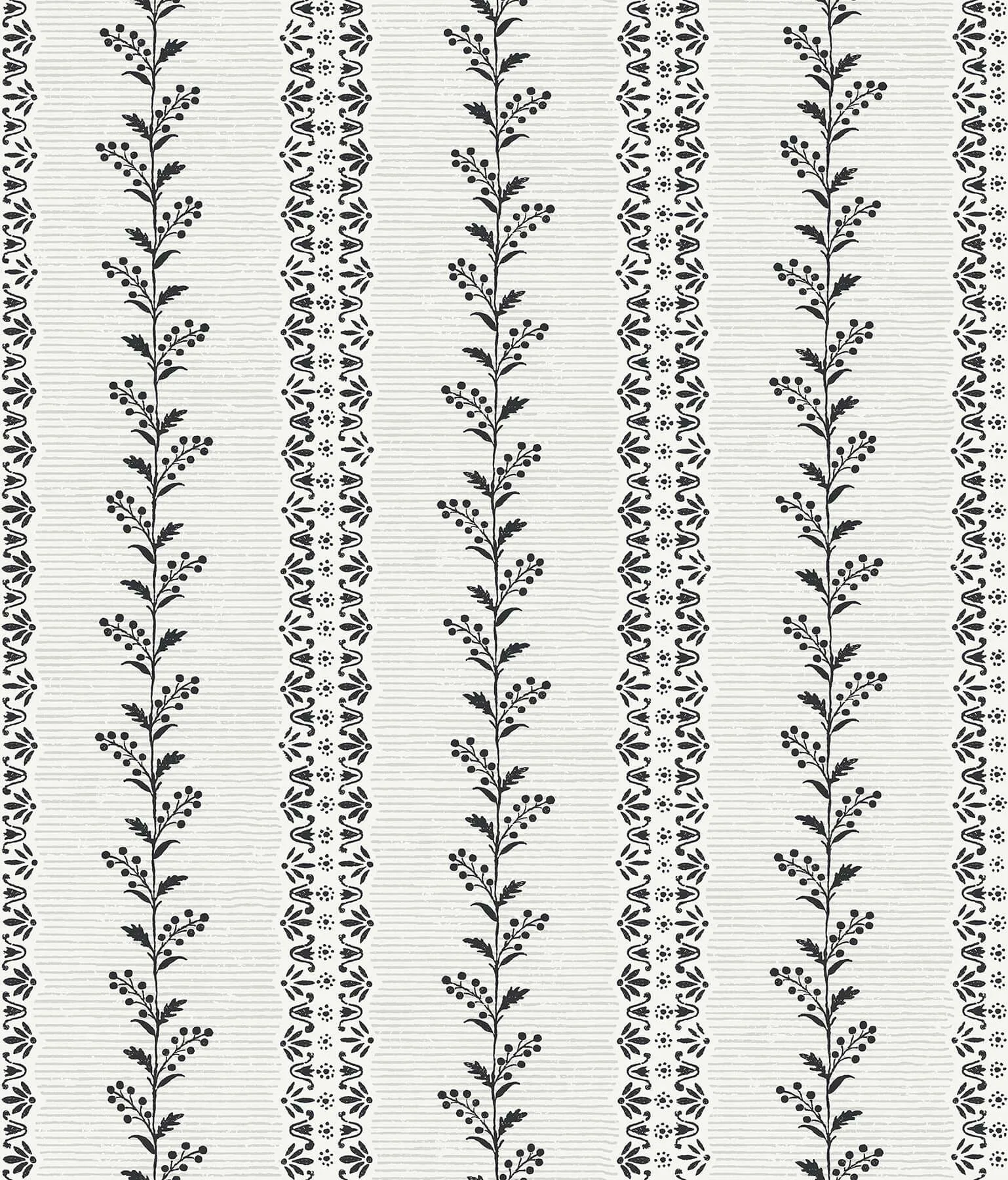 Magnolia Home Everleigh wallpaper, color White & Black, SKU MF4761