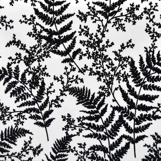 Magnolia Home Forest Fern Flock wallpaper, color Black, SKU ME1583