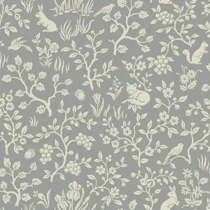 Magnolia Home Fox & Hare wallpaper, color Grey, SKU ME1571