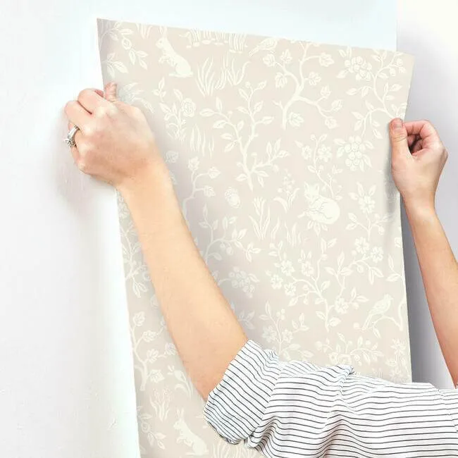 Magnolia Home Fox & Hare wallpaper, color Pink, SKU MK1110