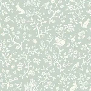 Magnolia Home Fox & Hare wallpaper, color Green, SKU MK1111