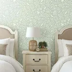Magnolia Home Fox & Hare - Green Wallpaper | Buy Online Magnolia Home Fox & Hare wallpaper, color Green, SKU MK1111