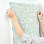 Magnolia Home Fox & Hare - Green Wallpaper | Buy Online Magnolia Home Fox & Hare wallpaper, color Green, SKU MK1111