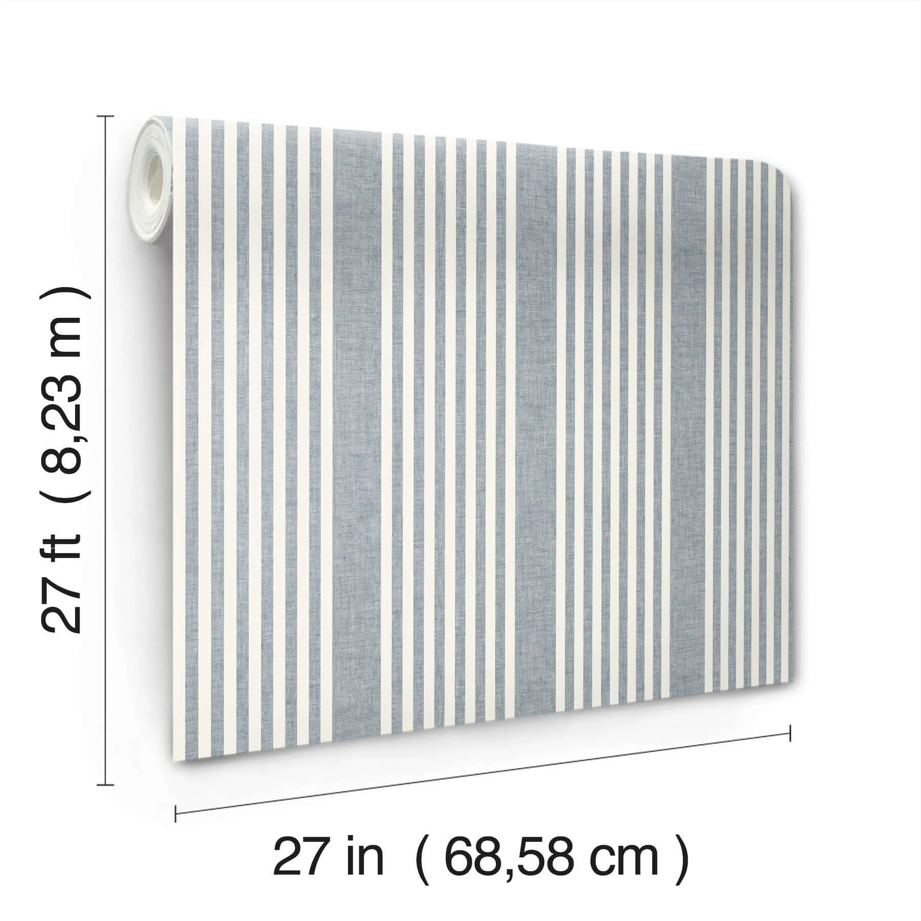 Magnolia Home French Linen Stripe - Navy Wallpaper | Buy Online Magnolia Home French Linen Stripe wallpaper, color Navy, SKU MF4768