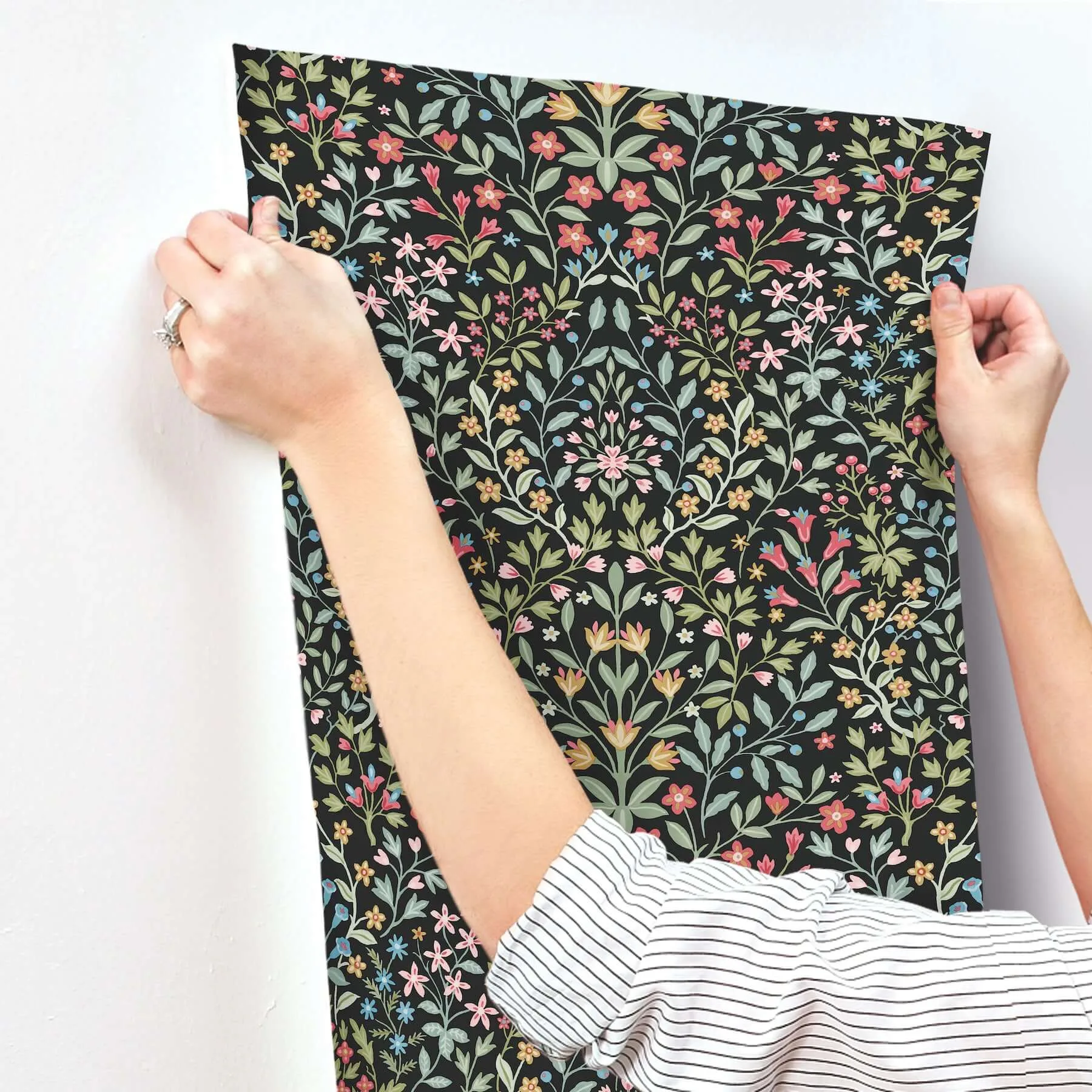 Magnolia Home Garden Terrace - Black & Multicolor Wallpaper | Buy Online Magnolia Home Garden Terrace wallpaper, color Black & Multicolor, SKU MF4721