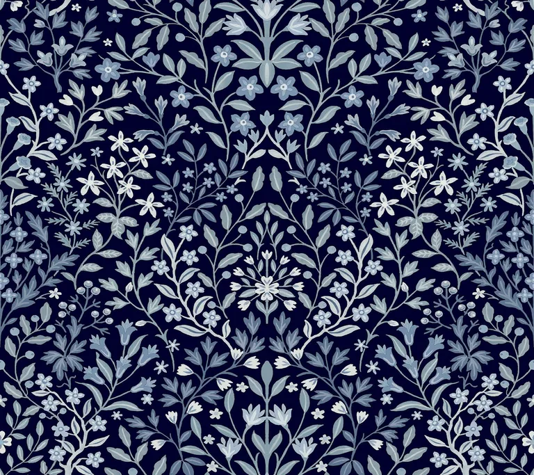 Magnolia Home Garden Terrace wallpaper, color Blue, SKU MF4723