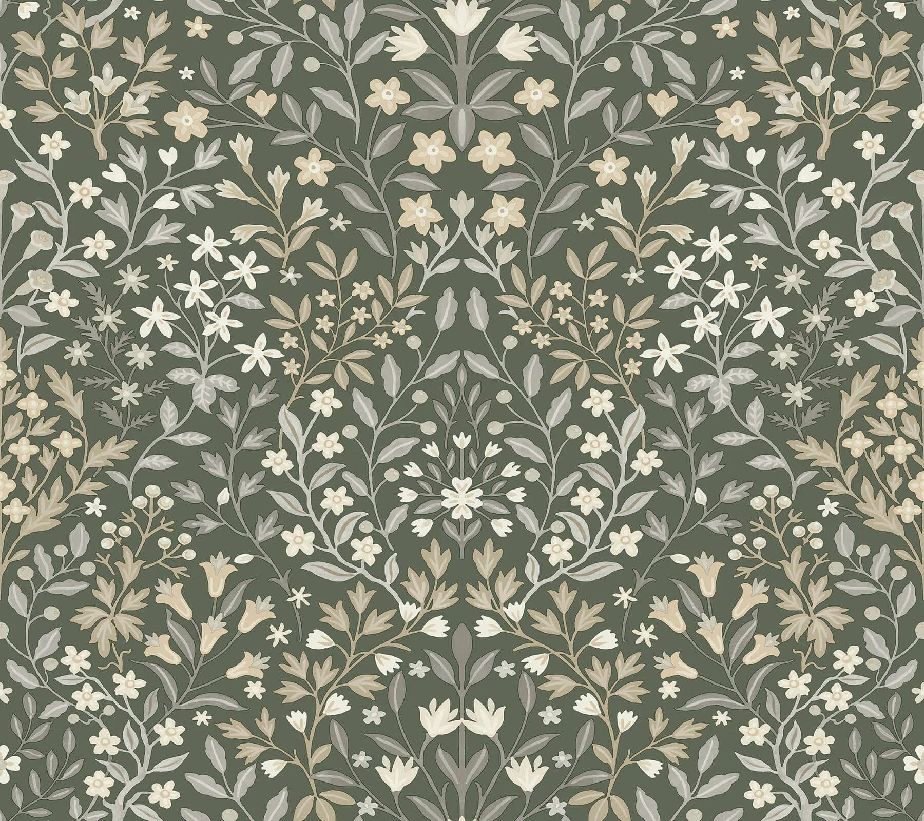 Magnolia Home Garden Terrace wallpaper, color Olive, SKU MF4722