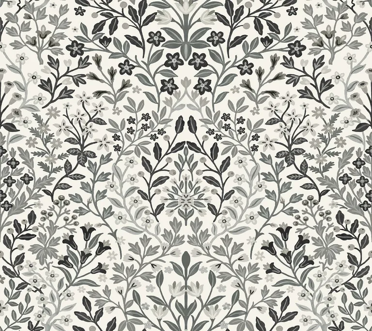 Magnolia Home Garden Terrace wallpaper, color White & Black, SKU MF4724